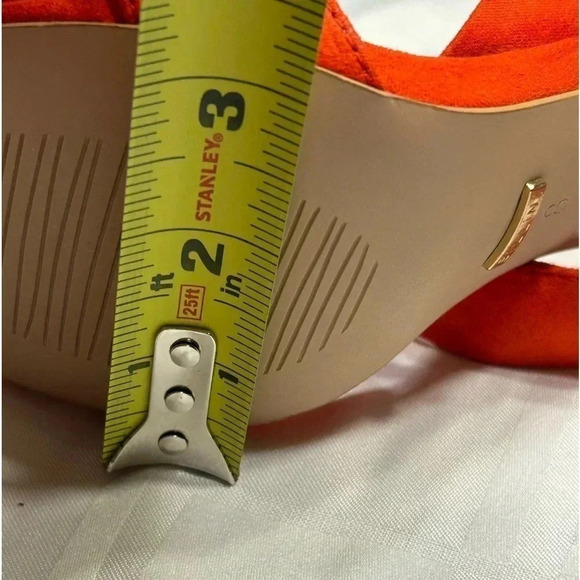 BILLINI Red high ,chunky heel suede shoes with bow  & ankle wrap adjustable ties - Picture 11 of 14